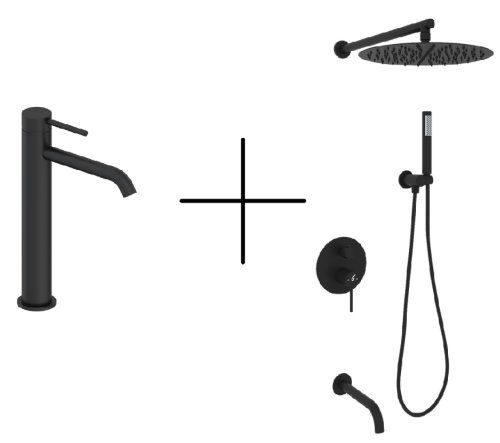 Набор душевой со смесителем Oliveeka OL-88939017+88239017-MB