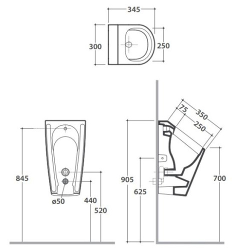 Писсуар Globo Forty3 FO031BI
