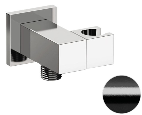 Держатель ручного душа с подключением Remer 337SCFP, черный брашированный хром