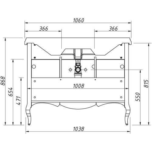 Тумба напольная Caprigo Verona 105 33520-TP813