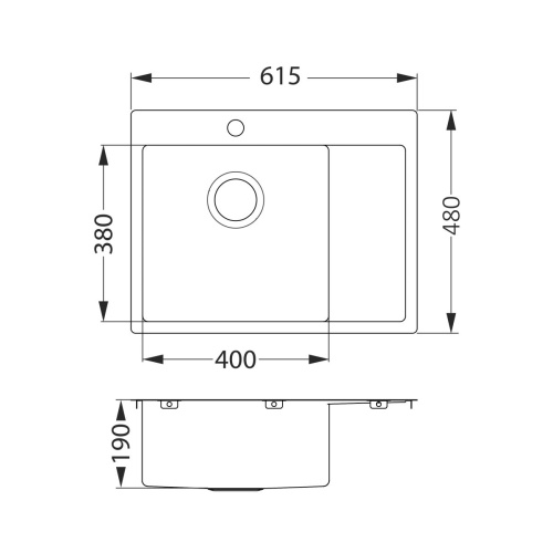 Мойка для кухни Alveus QUARTO 20 BRS-90 615х480 1124383