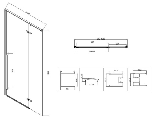 Душевой уголок Vincea Slim-N VSR-5SN9010CLB