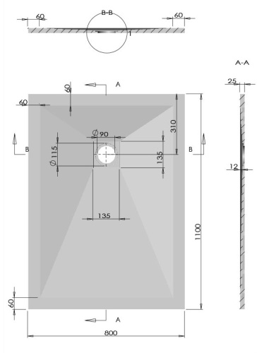 Душевой поддон Vincea VST-4SR8011A