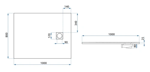 Душевой поддон Rea Magnum black 80*100 K3330