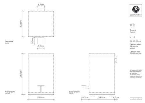 Ведро с педалью Decor Walther TE 70 SC 0614576