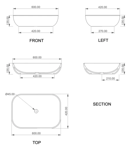 Раковина GSG Ceramic Design Easy EALAVRE60034, Sabbia Matt
