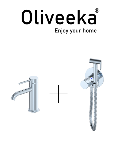 Гигиенический душ с термостатом со смесителем Oliveeka OL-829909+88139017-MB, черный матовый