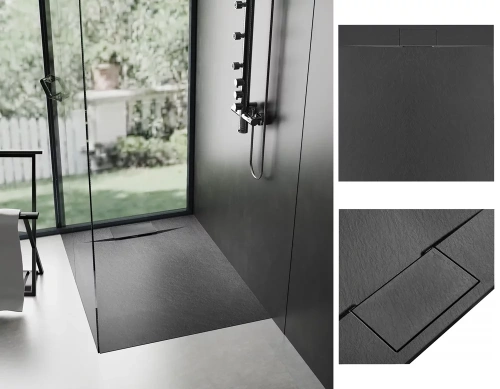 Душевой поддон Rea Bazalt Black 90*90 K3307