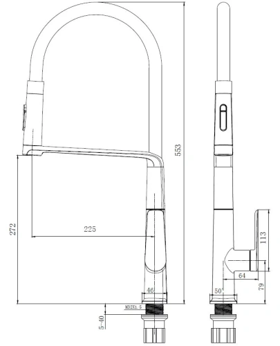 Смеситель для кухни Vincea VKF-118BG
