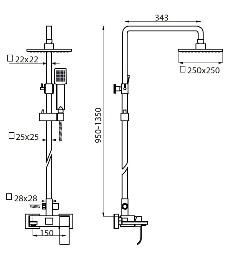Душевая система Ahti Rauma RM403101
