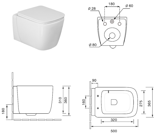 Комплект Oliveeka инсталляция OL-MQ-003 с унитазом OL-G1 и кнопкой OL-R22-BG