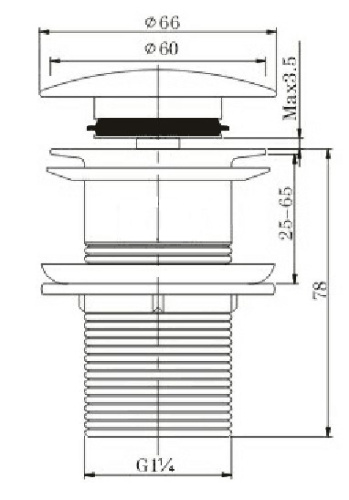 Донный клапан для раковины Vivi Felice V-5 Bronzo без перелива