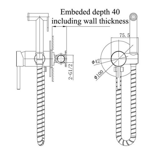 Гигиенический душ Caprigo Don 53-133-NER Гигиенический душ Caprigo Don 53-133-NER