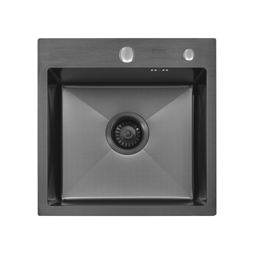 Мойка кухонная Arfeka Eco AR 450*450 black PVD NANO decor millet grains (настольная)