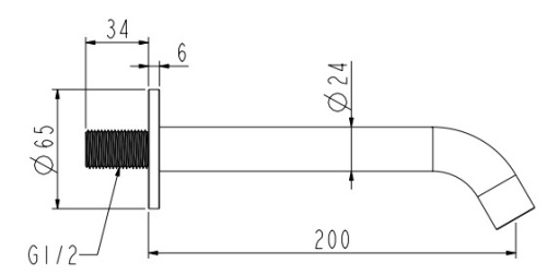 Излив настенный Nemo Round NM-8015BGM brush gun metal