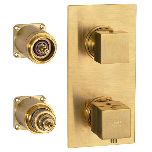 Смеситель для душа Remer Q-Elegance QT93KBBG, золото брашированное