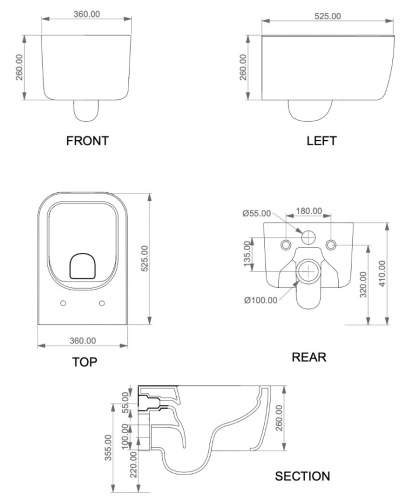 Унитаз подвесной GSG Ceramic Design Brio BRWCSO002