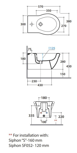 Биде подвесное Globo PAESTUM PAS10BI