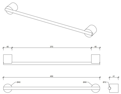 Полотенцедержатель 45 см Decor Walther Stone HTE45 0975165