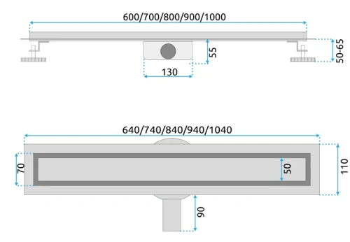 Душевой трап Rea Neox Pro black 600 G7801