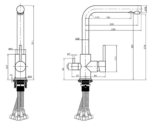 Смеситель для мойки Vivi Felice 1718-9 Sabbia