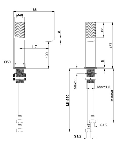 Смеситель для раковины Vincea Alto VBF-6AL1GM, вороненая сталь
