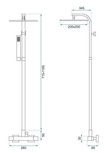 Душевая система Rea MILAN P0222