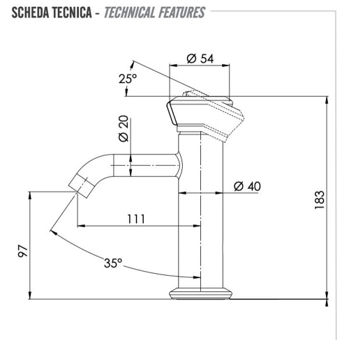 Смеситель для раковины Remer Element ET12CFP, черный брашированный хром