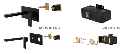 Смеситель для раковины Remer Absolute AU15KBNO, чёрный матовый