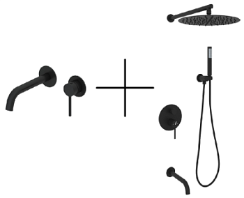 Набор душевой со смесителем Oliveeka OL-88939017+88869017-MB