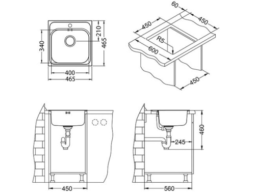Мойка для кухни Alveus BASIC 140 SAT-90 465x465 1100905