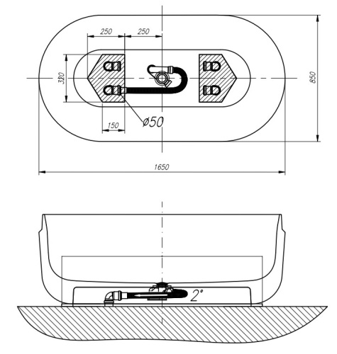 Ванна из искусственного камня Kolpa-San Boul FS 165x85