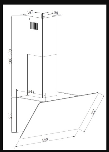 Вытяжка кухонная Zorg ULTRA 1030 60 M черная
