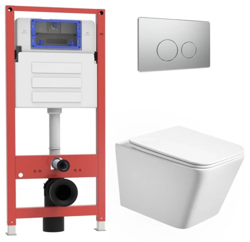 Комплект Oliveeka инсталляция OL-MQ-003 с унитазом OL-5014 и кнопкой OL-R22-BN