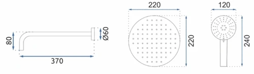 Душевая система Rea Mild Black Rose Gold P9143