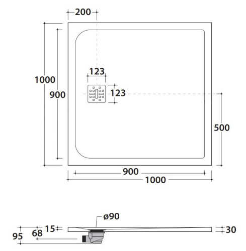 Душевой поддон Globo DOCCIAPIETRA DP10100501