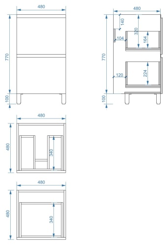 Тумба напольная Vela Мира 48Н TU1819