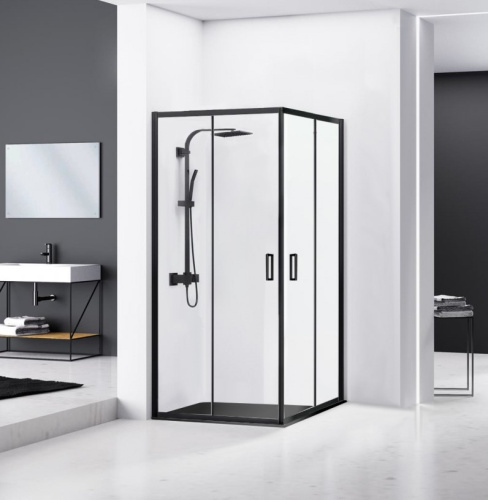 Душевой уголок Rea Punto Black 80x80 K4800