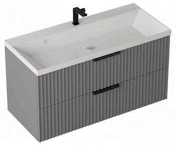 Тумба подвесная Vela Волна 80П под Classica (серый мат) черный хекси TU2174