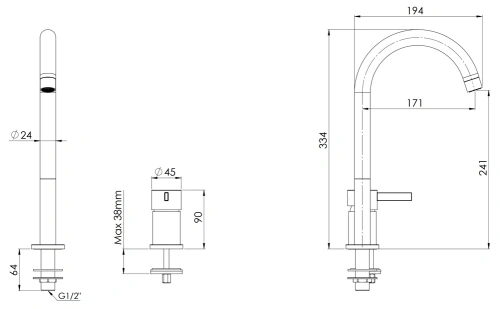 Смеситель для раковины Remer Metrica MC57LBO, белый матовый