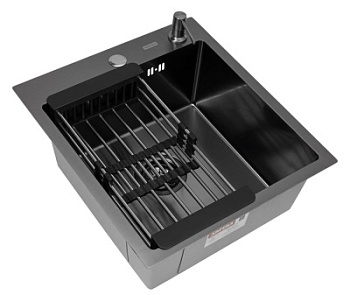 Комплект Arfeka Eco AR мойка 450*500, коландер, дозатор black