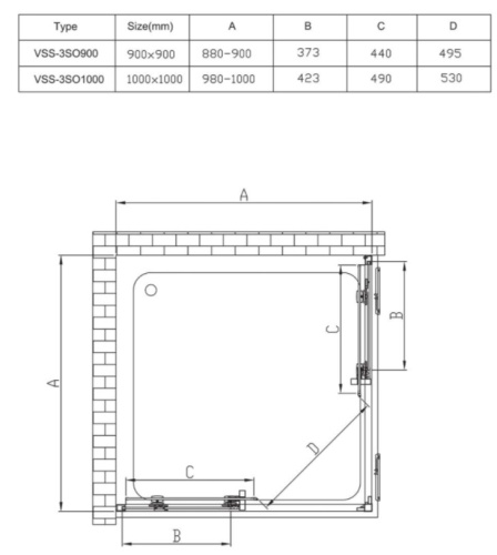 Душевой уголок Vincea Soft VSS-3SO100CL