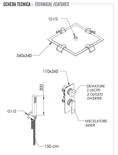 Душевая система Remer Absolute AU92S02EFS34