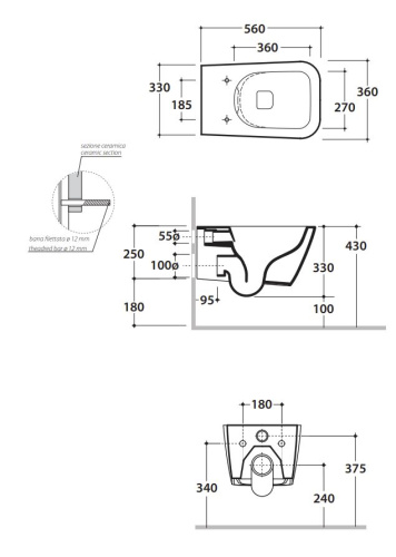 Унитаз подвесной Globo STONE STS06BI