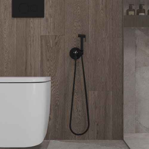 Гигиенический душ со смесителем Oliveeka OL-829902+88239017-MB, черный матовый