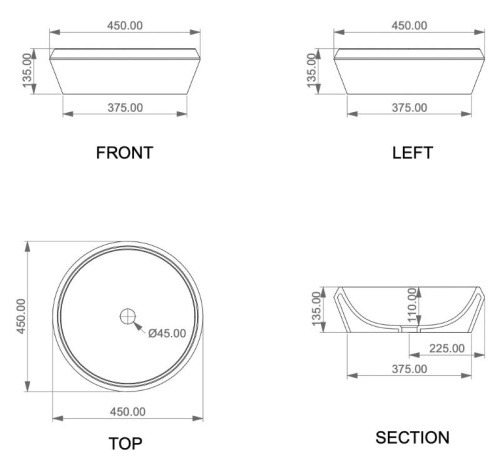 Умывальник GSG Ceramic Design Cruise CRLAVRO45022