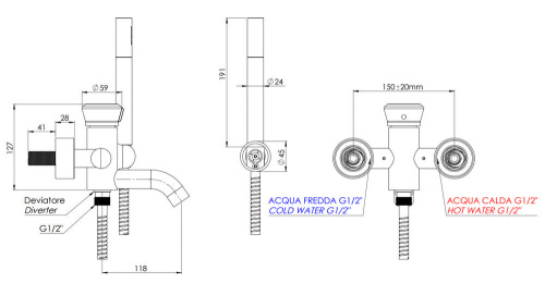 Смеситель для ванны Remer Element ET02
