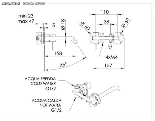 Смеситель для раковины Remer X Style X15PBO, белый матовый