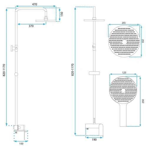 Душевая система Rea Marco gold matt P8548