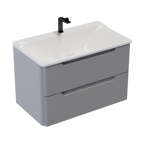 Тумба подвесная Vela Венеция 80П под Рондо (серый матовый) TU278005